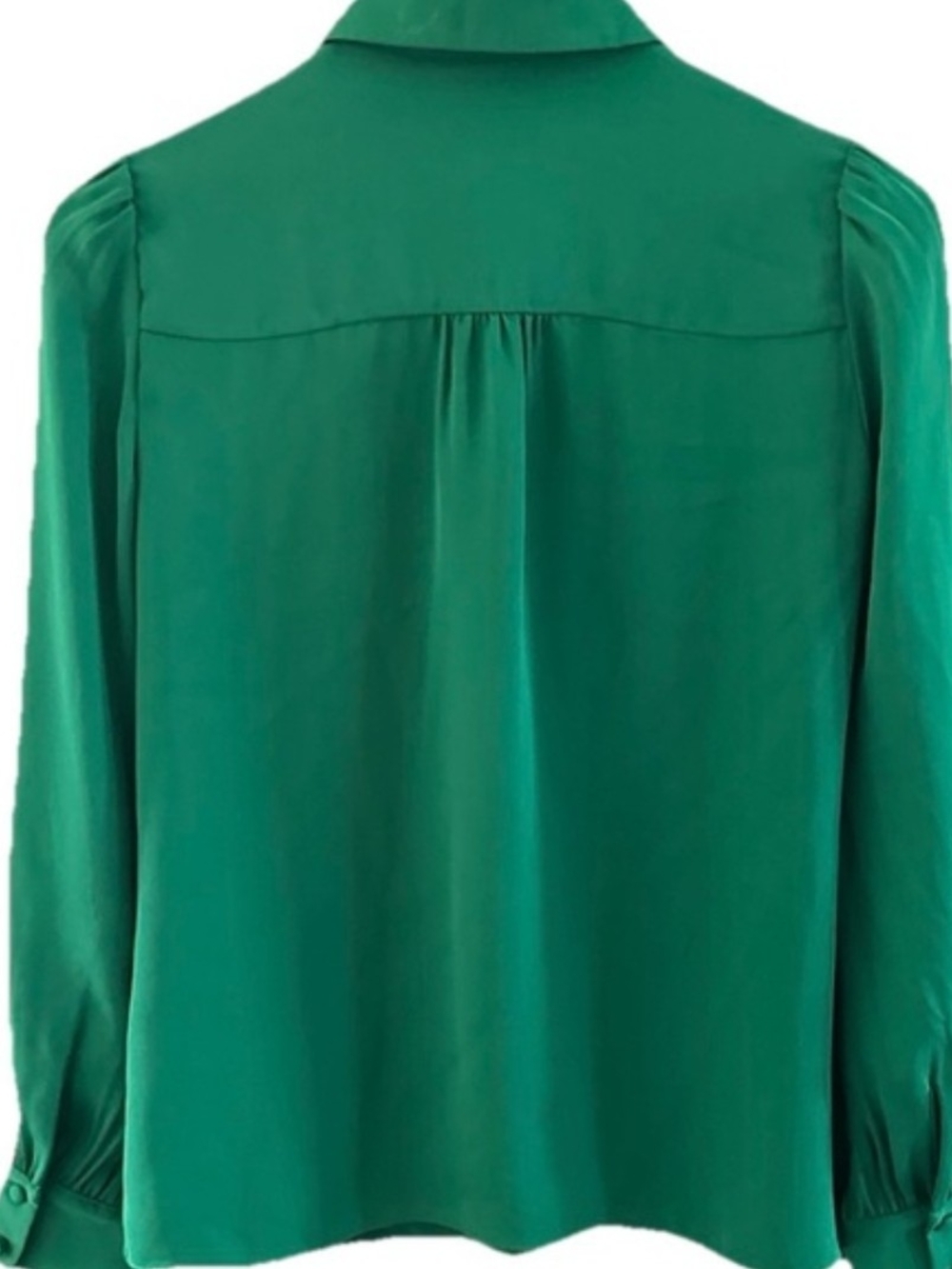 Women's Emerald Green Button-Front Shirt Blouse - Picture 4 of 7